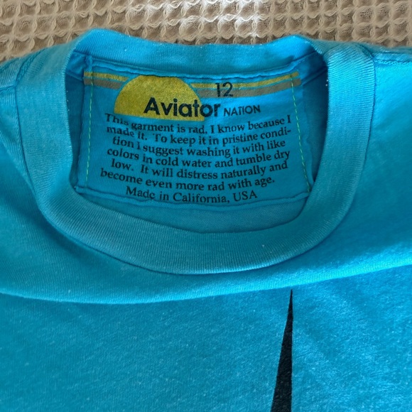 Aviator Nation Kids Blue Lightning Bolt T-Shirt - Picture 3 of 4